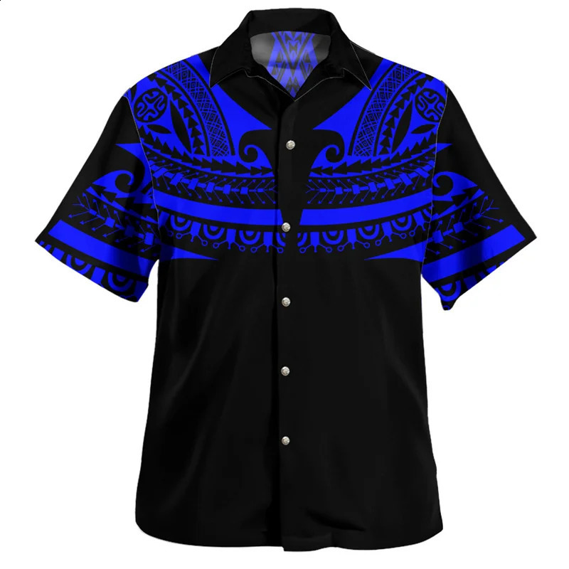Summer Vintage 3D Polynesian Islands Printed Shirts Coat Of Arm Graphic Short Men Fashion Cool Clothes Top 250220