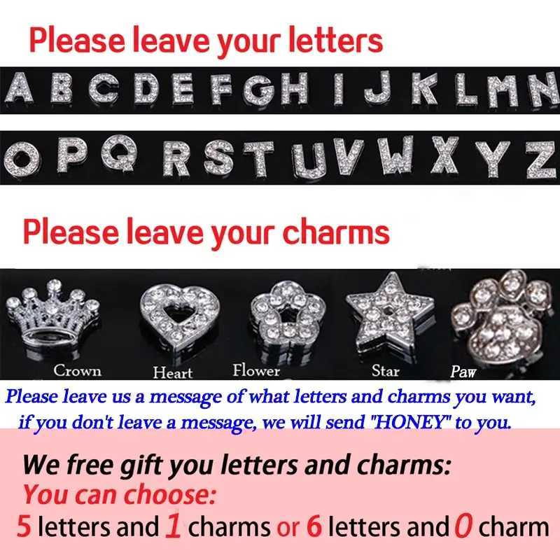 Personalized Dog Collar fashion Bling Rhinestone Pet Free Diy Name Dog Necklace Custome Leather Dog Collars Pet Dog Accessories 250205