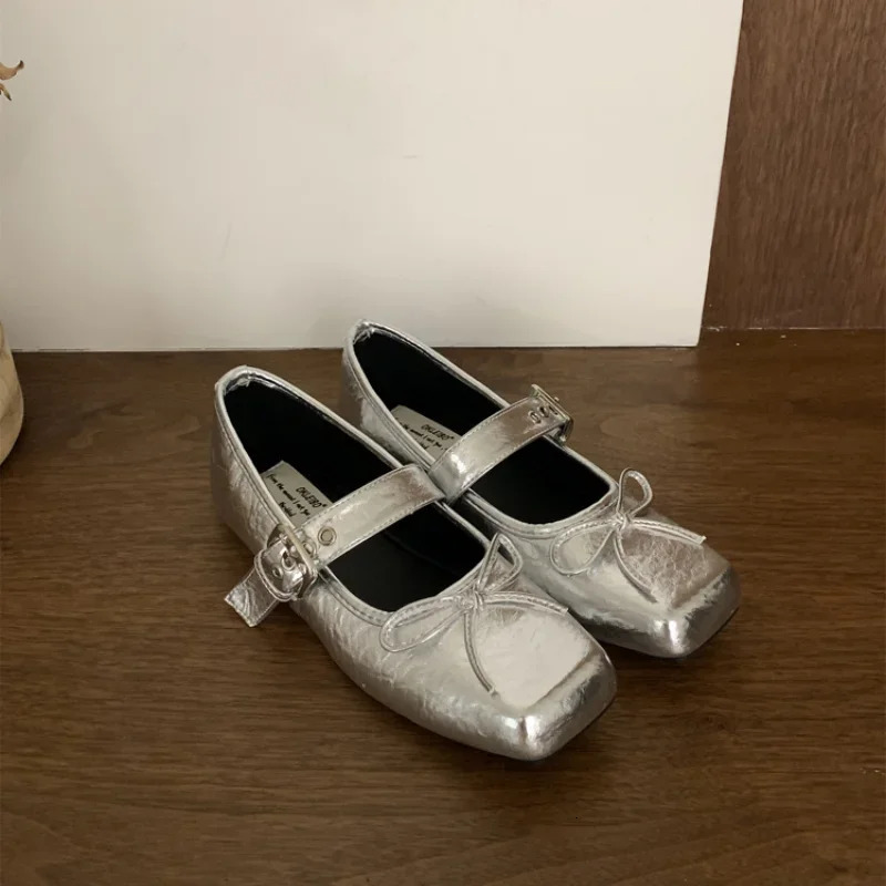 2025 Womens Comfort Ballerinas Shoes er Spring Women Mary Jane Fashion Square Toe Ladies Soft Sole Flats 250122