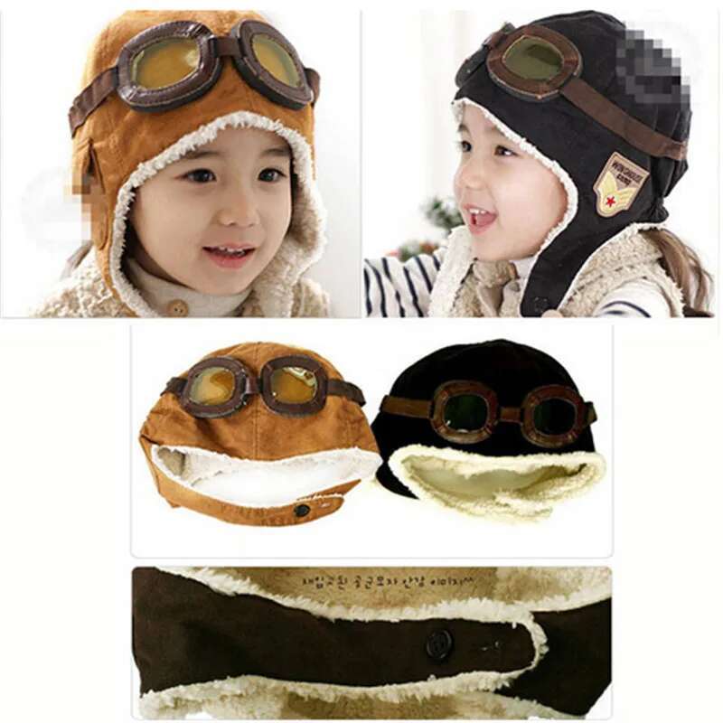 Ddmyshoesvip New Winter Fashion Cute Babytoddler Baby Boys Girls Kids Aviator Warm Cap Hat Beanie Pilot Caps Colors
