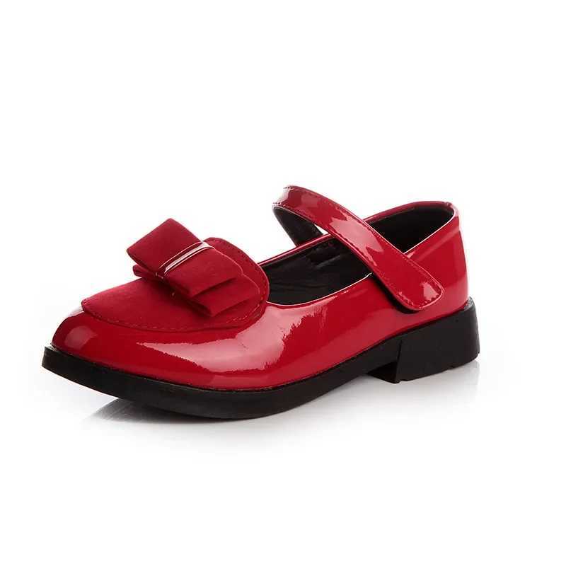 Girls Leather Shoes Princess Sweet Kids Flats With Bow-knot For Formal Occasions Childrens Mary Janes Black Party Dancing Shoes X250220