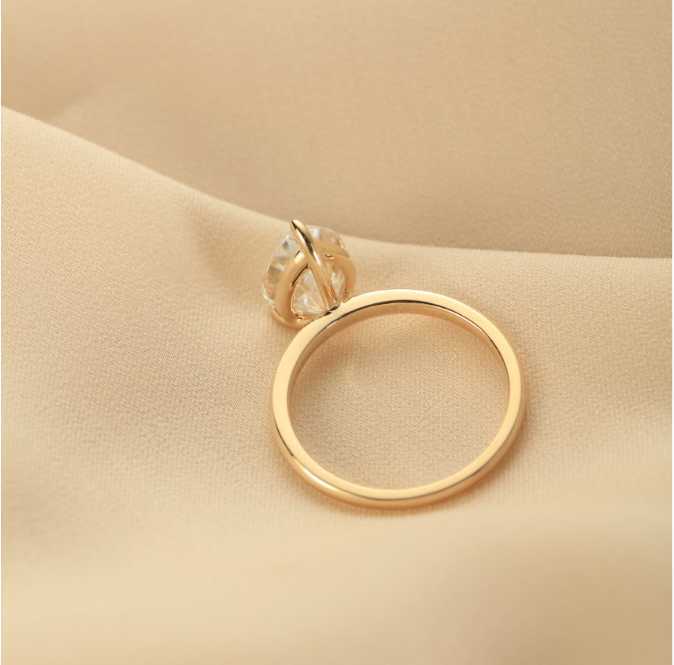 AAA Gems 3 Prong Solitaire Pear Setting 14K/18K Gold Wedding Band Ring Moissanite Engagement Rings