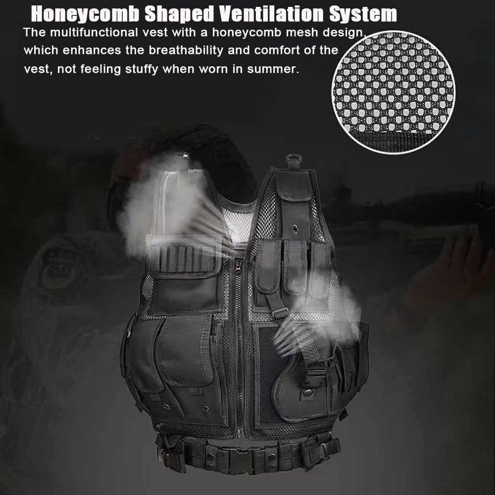 Breathable SWAT Molle Tactical Vest Military Combat Armor Vests Security Hunting Army Outdoor CS Game Airsoft Training JacketXJ250219