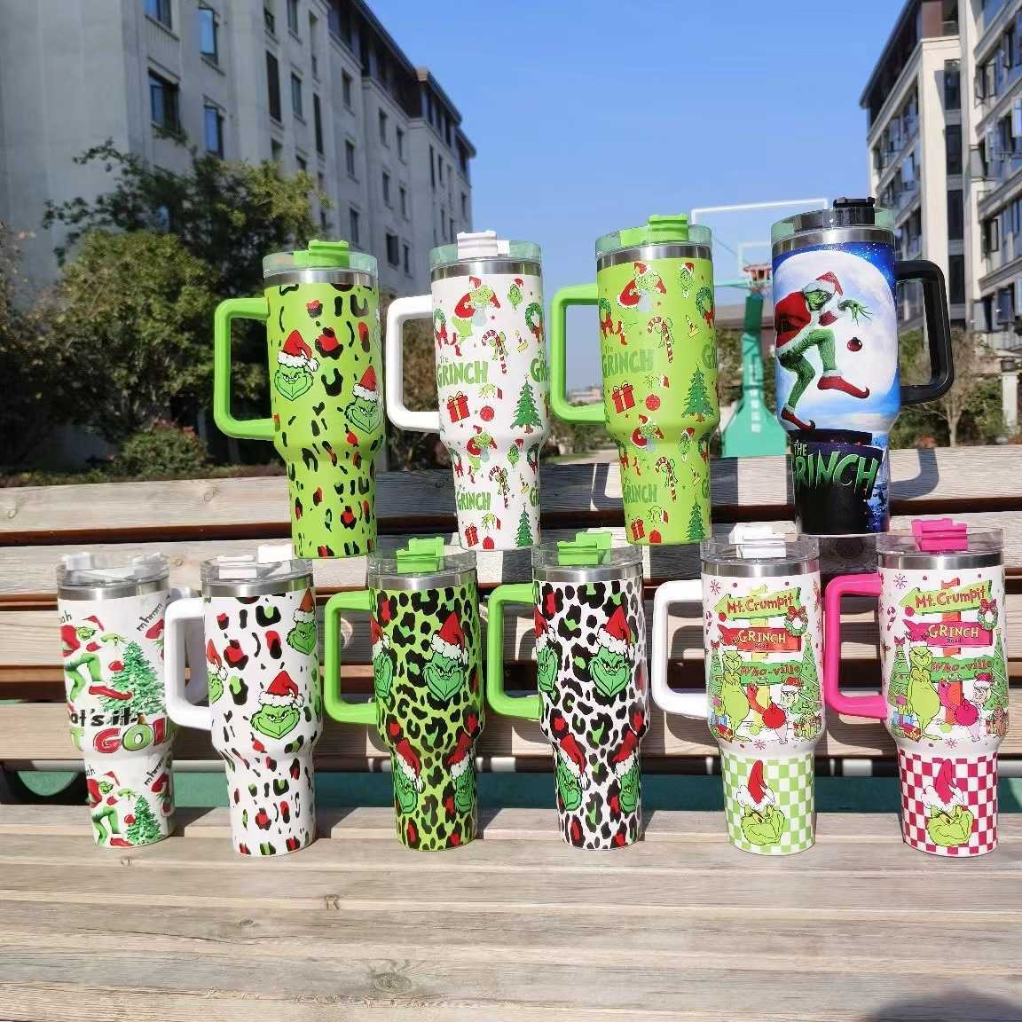 Mugs First generation 40oz car cup 5D Grinch Ice King cup with straw vacuum insulated cup Z251128