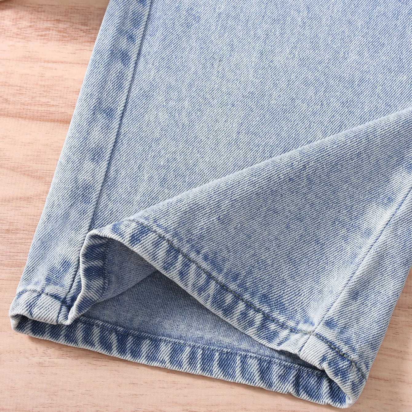 2024 Summer Trend Teen Girls Casual All-in-one Denim Wide-leg Pants for Outdoor ActivitiesT250220