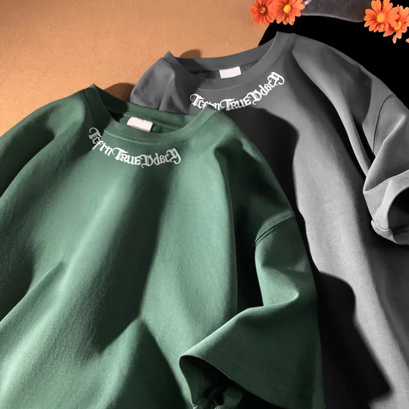 Mens Oversized Tshirts White Cotton T Shirt 5XL for Men Casual Summer Wear Letter Fashion Print Neck Tee Shirts Clothing 250211wtt