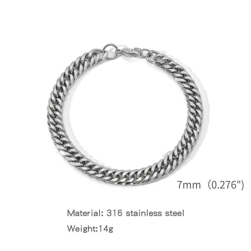 Simple Stainl Steel Silver Color NK Chain Bracelet For Men Hip Hop Jewelry Tren Party Accories Women BraceletXJ250219