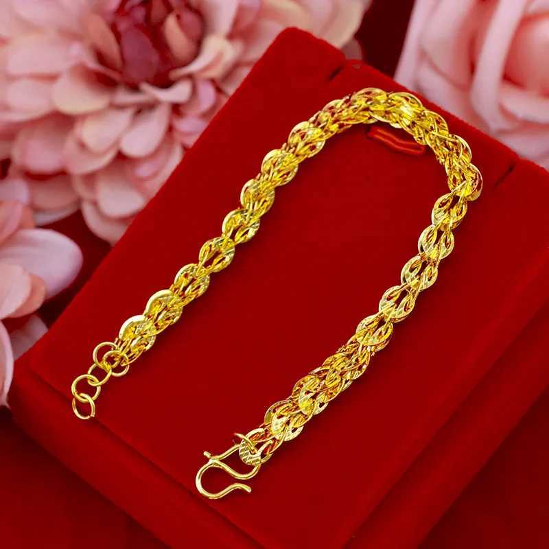 High-quality 9999 real gold jewelry womens bracelet 24K phoenix tail bracelet womens new fashionXJ250219