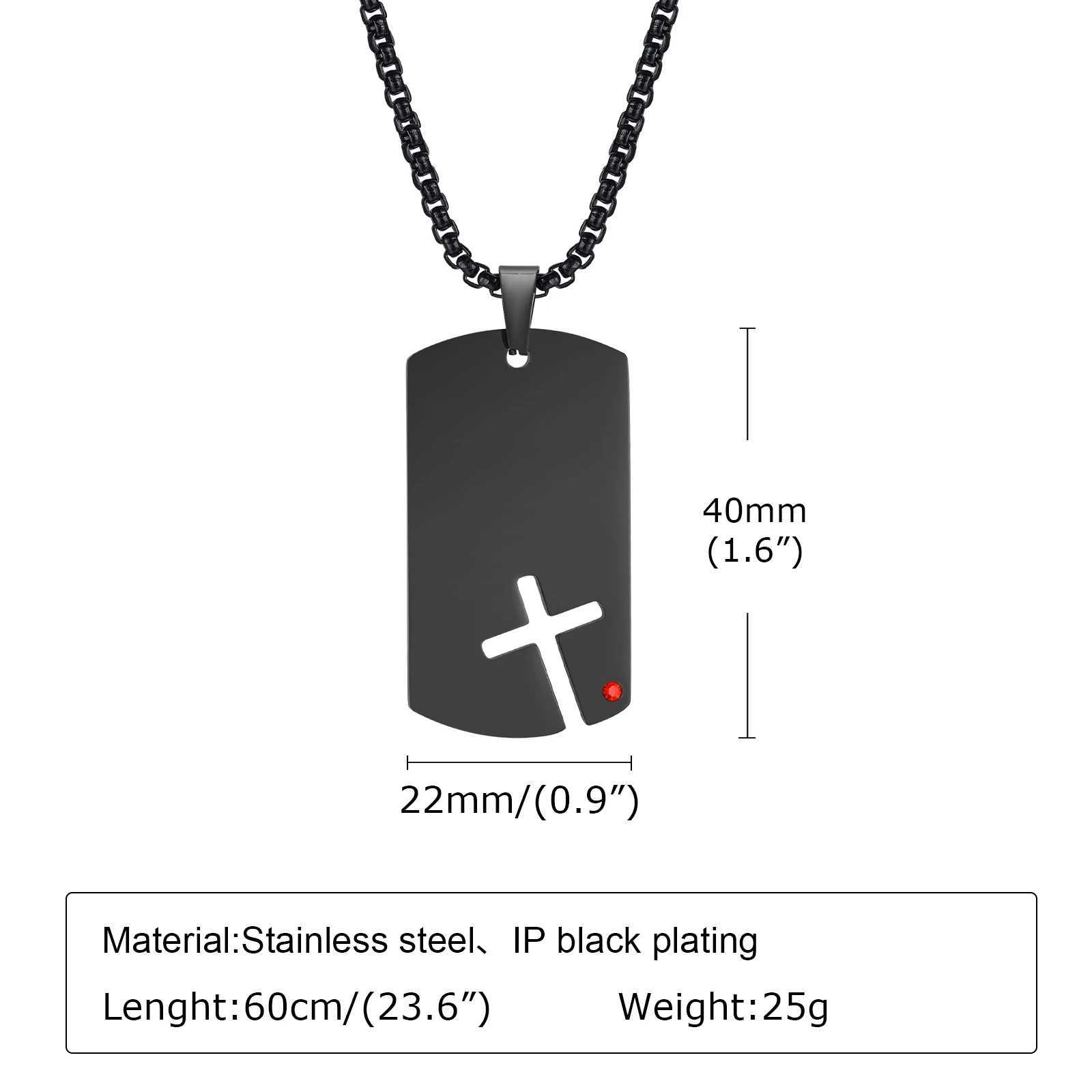 Vnox Mens Sidecross Dog Tag Necklaces Anti Allergy Stainl Steel Pendant Collar with Cubic Zirconia Free Box Chain 70cmXJ250219