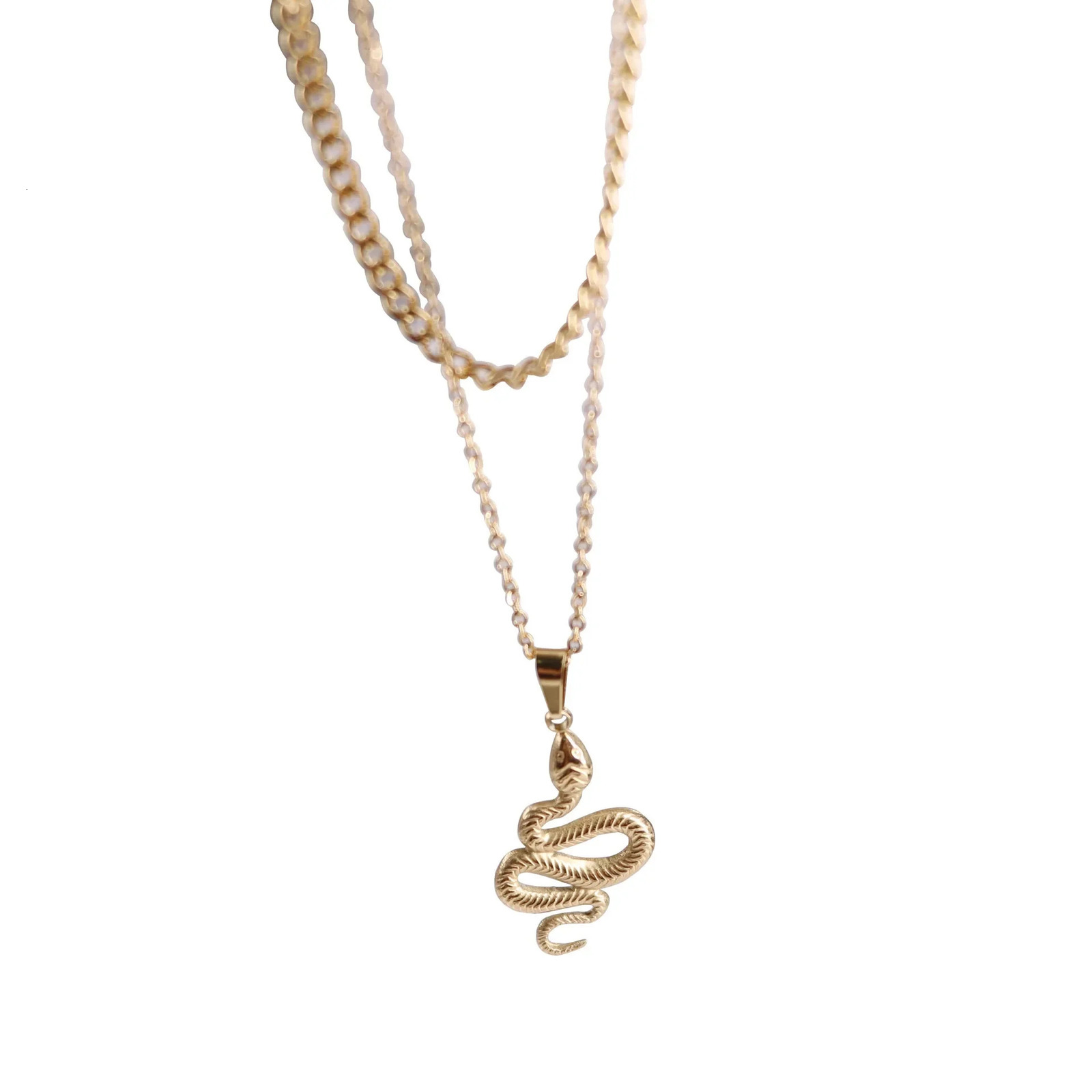 Snake style fashion neutral wind collarbone chain necklace for women 250220
