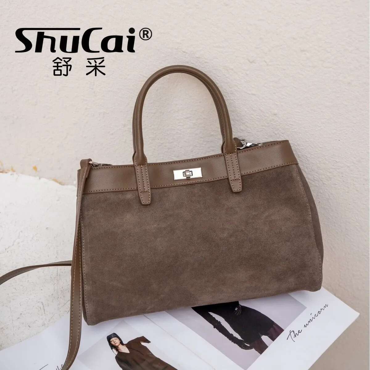 Suede Cowhide Leather Fashion Shoulder Crossbody Bags Designer Ladies High Quality Large Female Bag For Woman 2025 New