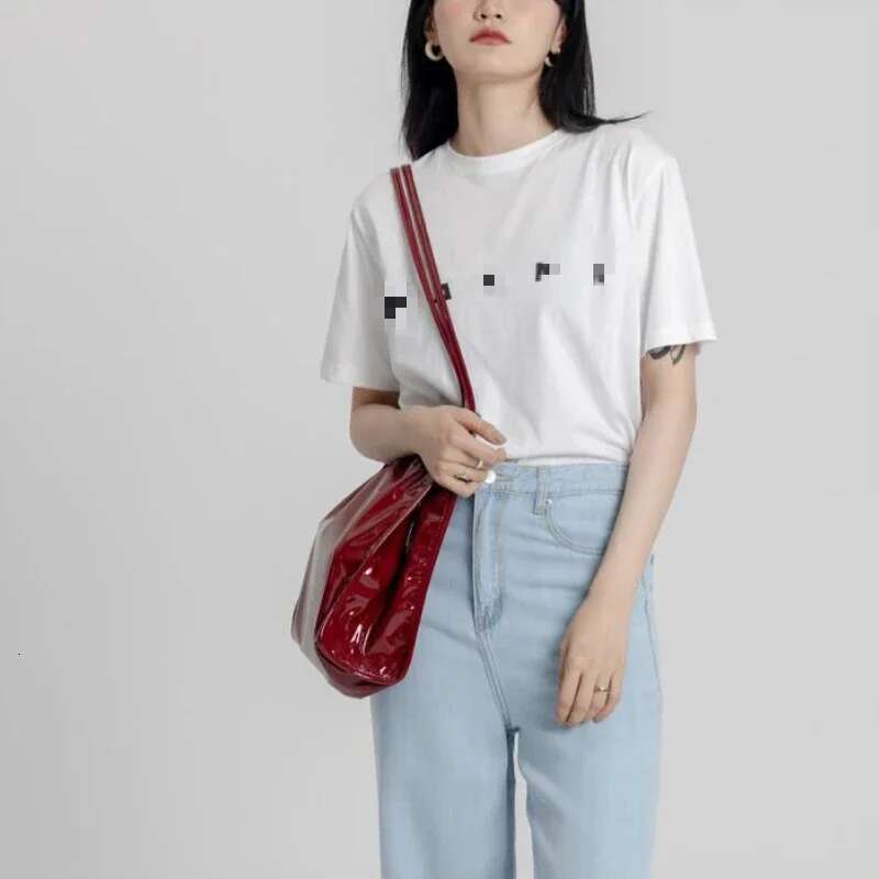 Retro Women's Large Capacity Women's Shopping Bag Fashionable Patent Leather Women's Shoulder Bag Solid Color Designer Handbag