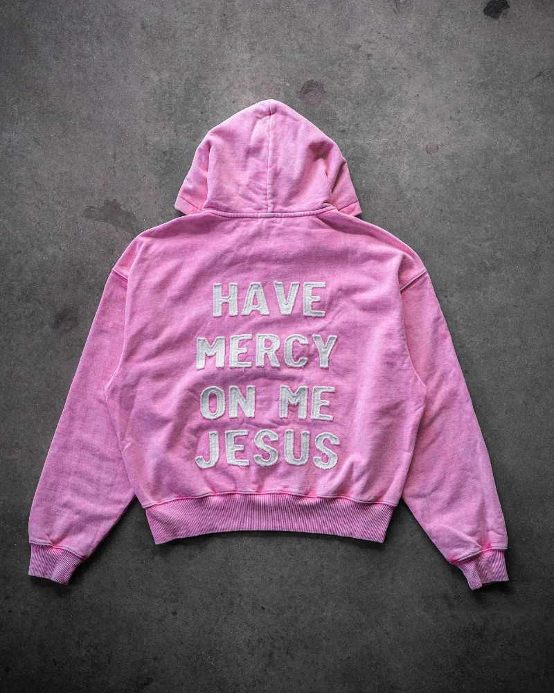 Autumn and Winter Street Fashion Retro Pink Letter Print Oversized Hoodie Y2k Travel Casual Loose Versatile Sweatshirt 250213