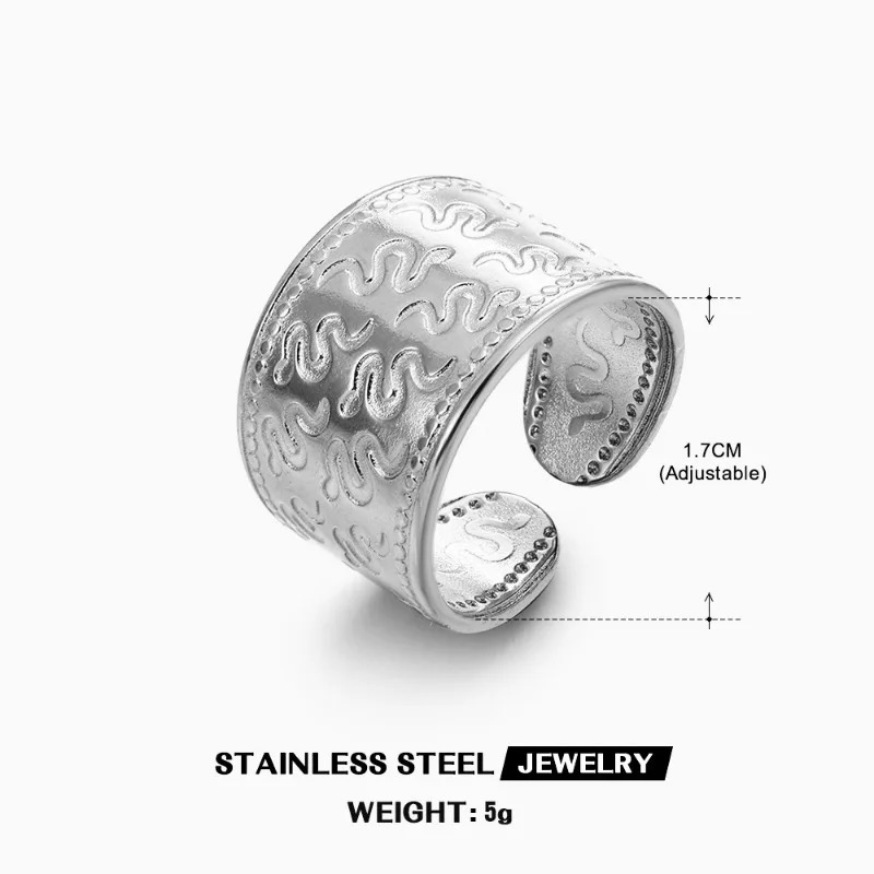 20pcs/lot Stainless Steel Gold Silver Color Leaf Snake Geometric Open Adjustable Ring for Women Men Fashion Jewelry Gift 250220