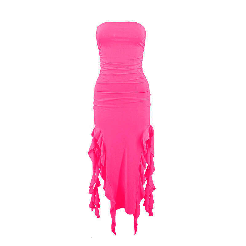 European and American style summer hot item one shoulder jellyfish lace dress sexy spicy girl ur women's 2025 new casual fashion trend clothing