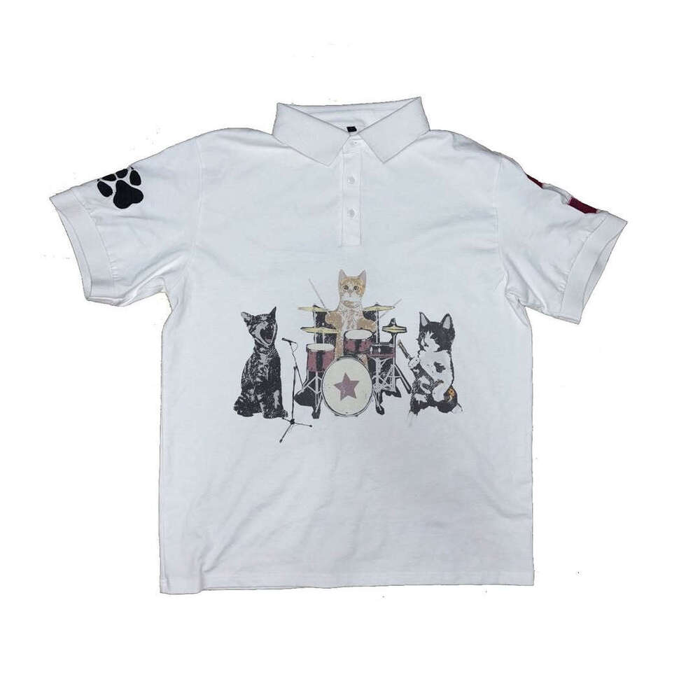 hot sale boyfrend giftY2K Gothic Vintage Printed Polo Shirt: Short-Sleeved T-Shirt for Summer Street Style