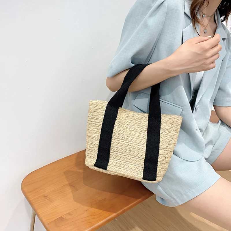 2023 FAshion Rattan Women Shoulder Bags Wikcer Woven Female Handbags Large Capacity Summer Beach Casual Tote Purses Z250219