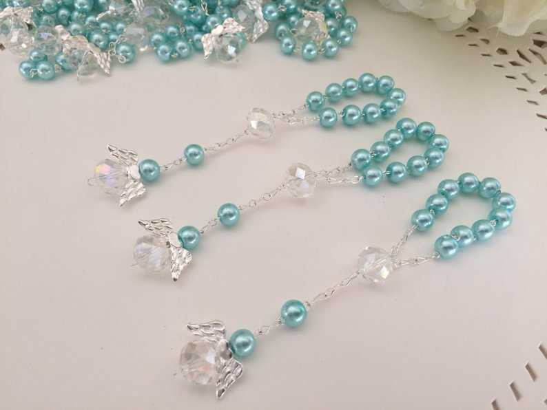 Charm Bracelets Hot selling Etsy Angel Baptism Gift Acrylic Rose Bead Bracelet Prayer Bead Love Angel Wings Bracelet H25220