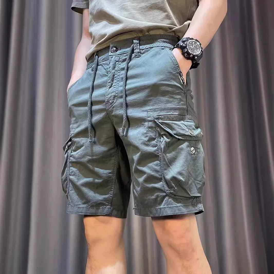 Summer mens cotton cargo shorts mens clothing casual breeze Bermuda beach jogging shorts multi pocket mens Y2k 250220