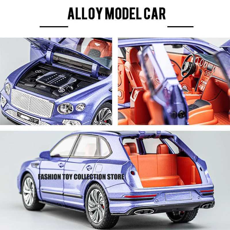 1 24 Bentlet Bentayga alloy car model die-casting toy car decoration toy with sound and light childrens giftXJ250407