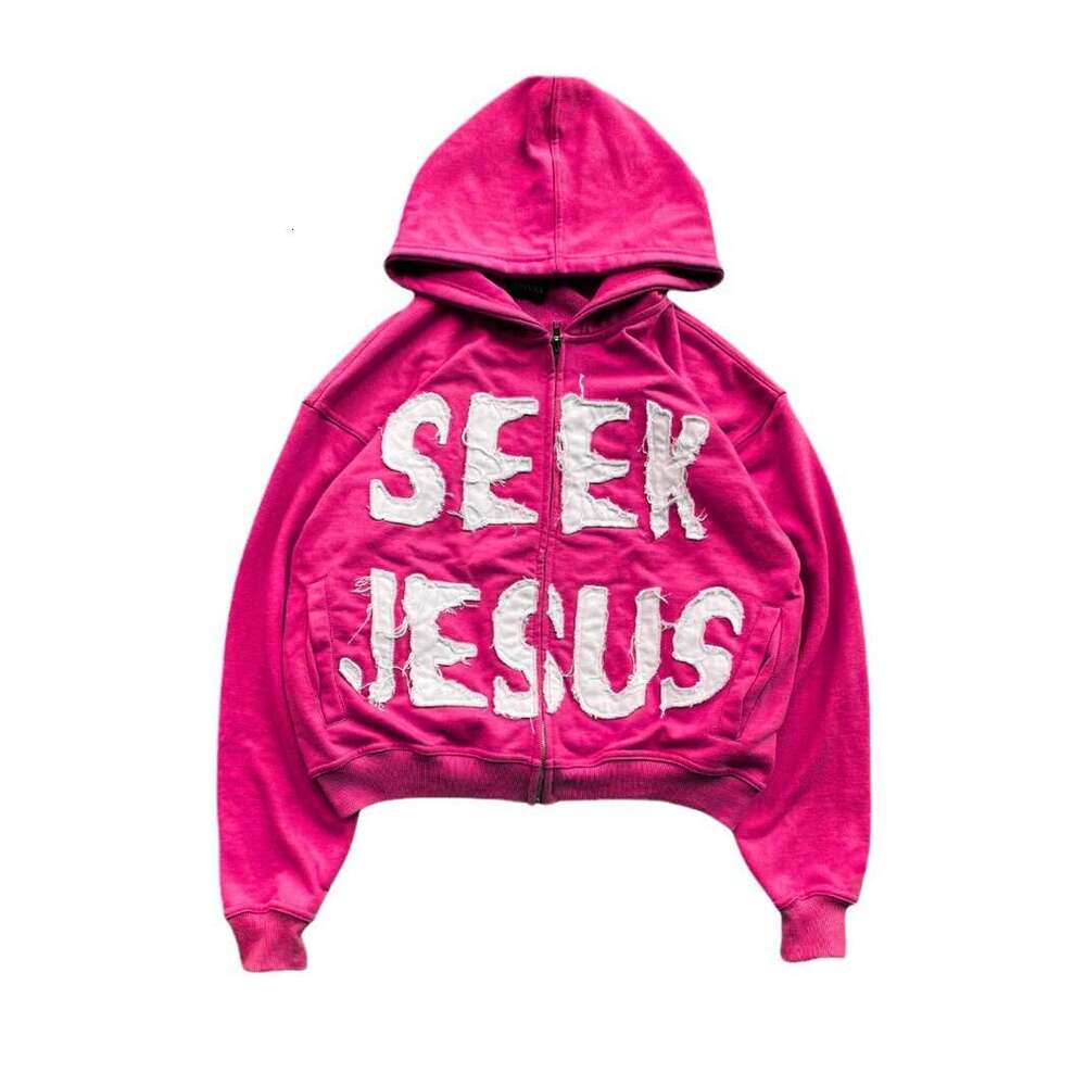 Patchwork pattern long sleeved pullover hoodie y2k personalized trendy street wear