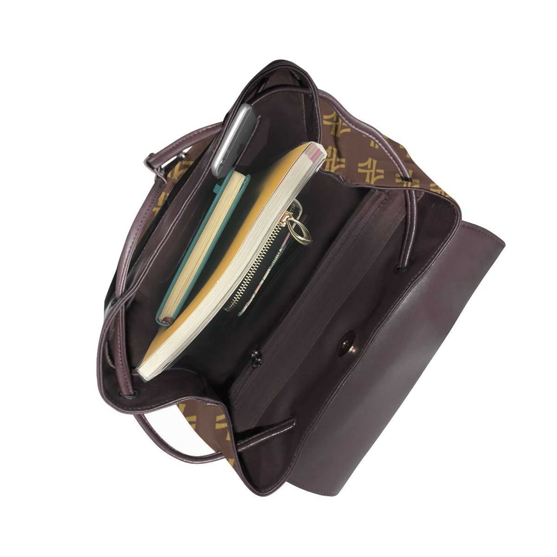 NXY High Quality Women Leather Backpack Designer Back Pack Bookbag Cute Mini Backpacks Vintage Print Travel Bag Girls Schoolbag 250220