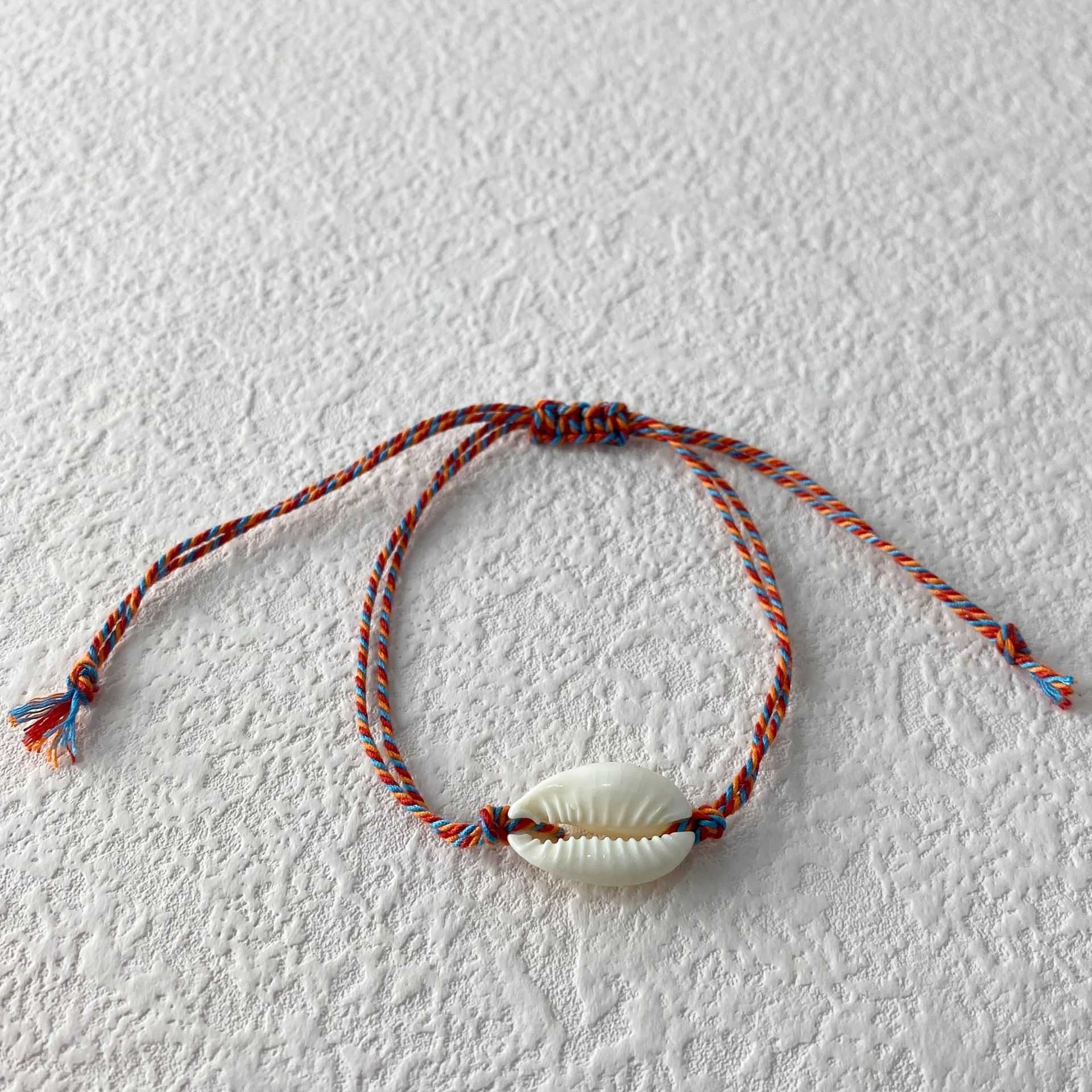 Charm Bracelets Summer Beach Surfing Bracelet Shell Cotton Rope Hand Woven Natural Shell Handpiece TEMU H25220