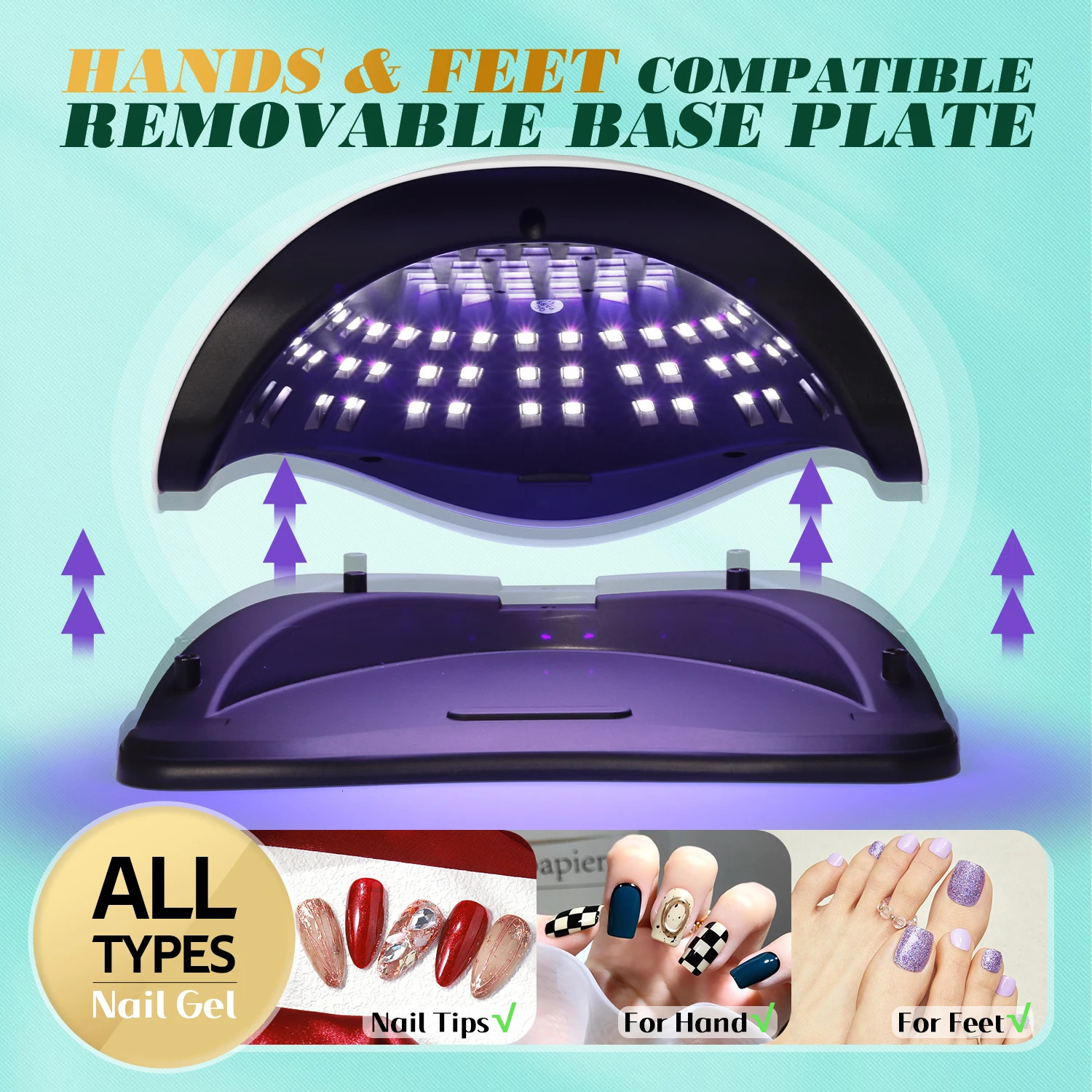 UV LED Nail Lamp 380W Nail Curing Lamps For Home Salon Powerful LED Drying Lamps For All Gel Polish Professional Nail Equipment 250214
