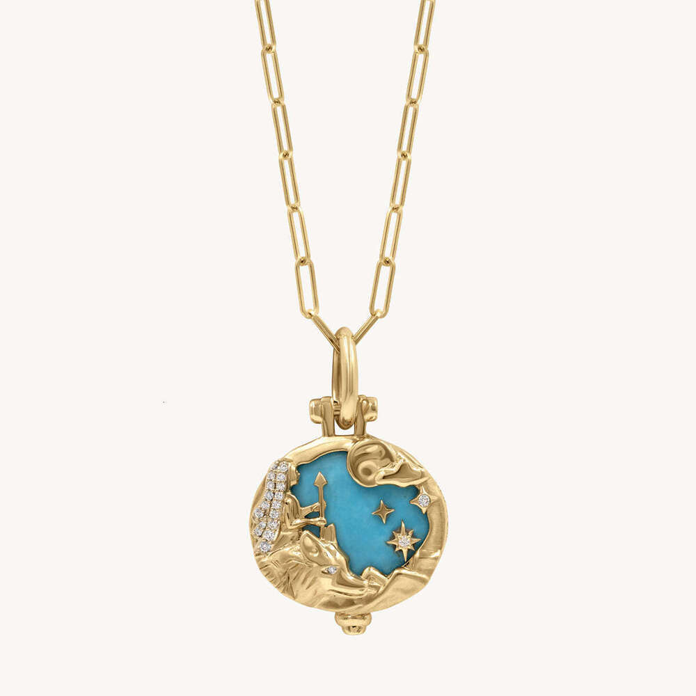 Ins Wind Star Princess Eyes Blue Opal Inlaid Fashion Versatile Necklace
