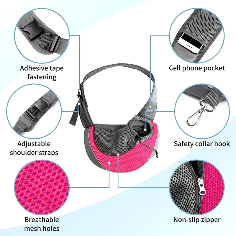 Pet Dog Carrying Bag Sling Bag Portable Comfortable Breathable Hand Free Shoulder Crossbody Bag for Dogs Accessories 250217