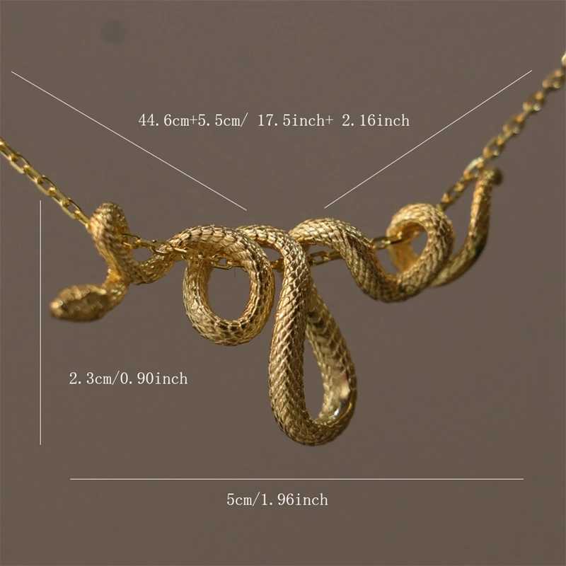 Punk Originality Snake Pendant Necklace Winding Silver Color Unique Men Women Hiphop Neck Jewelry Statement Snake Choker GiftsXJ250219