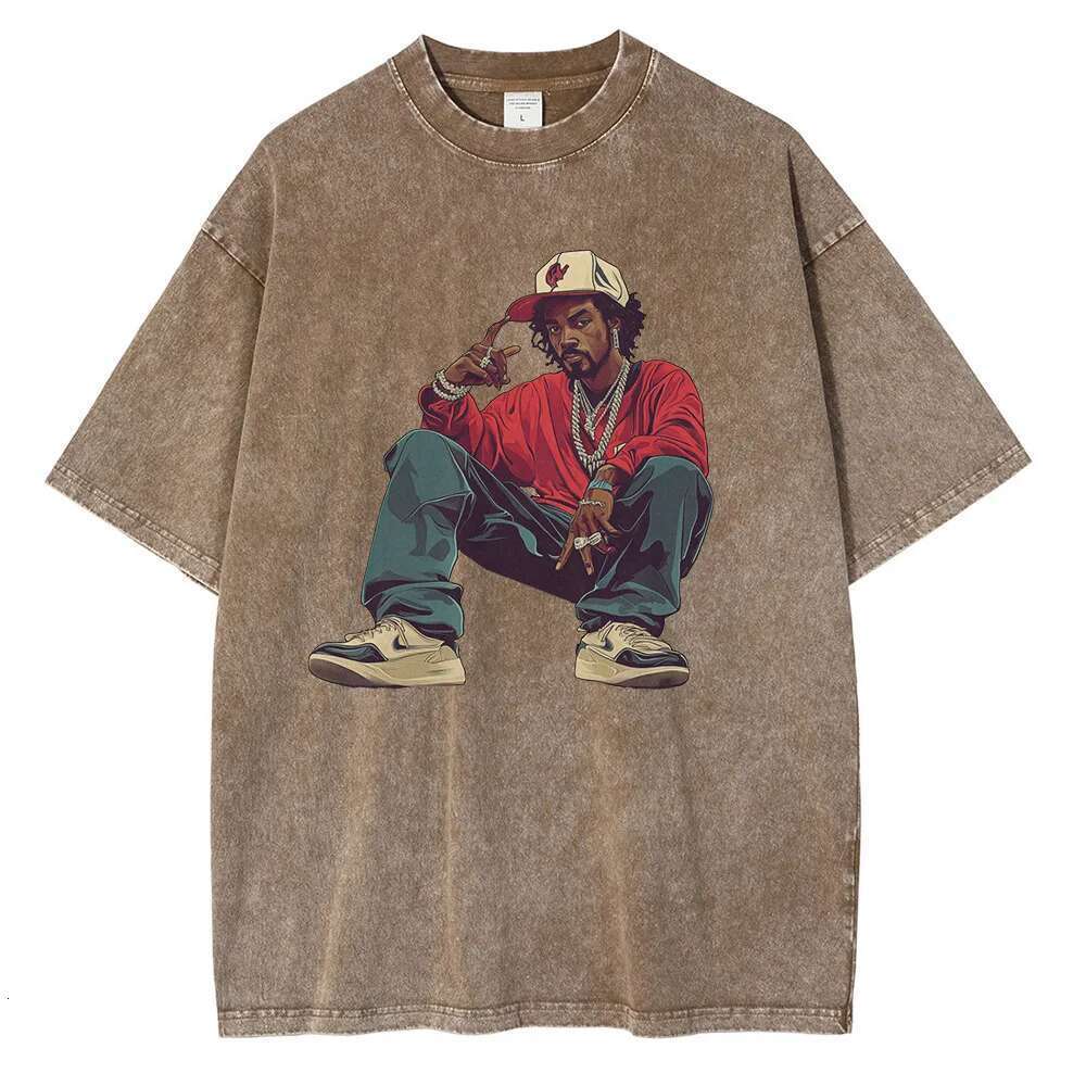 T-shirt in Heavy Cotton with Characters Hip Hop, Graphic, DistMurcia, Washed, Retro, Gothic