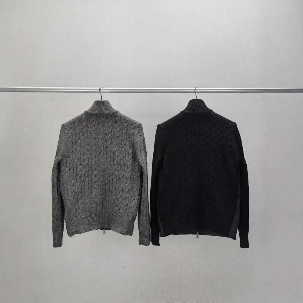 Men's Jackets Designer Knitted Patchwork Stand Up Collar Thin Lightweight Down Jacket