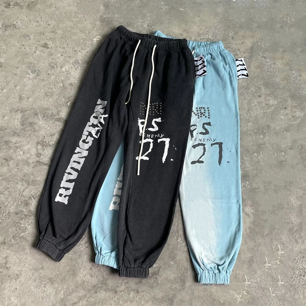 Yao888 Casual Fashion RRR123 Vintage Pants Loose Streetwear Drawstring Gym Sweatpants Y2k Unisex Trousers For Men 250220