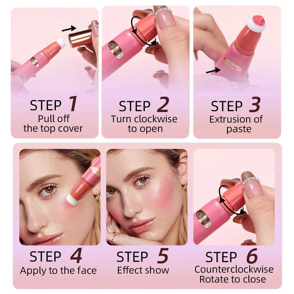 QIBEST B Stick Liquid B Face Ber Natural Cream Cheek Tint Brighten Eye Highlight Contour Stick Sponge Head MakeupW250220