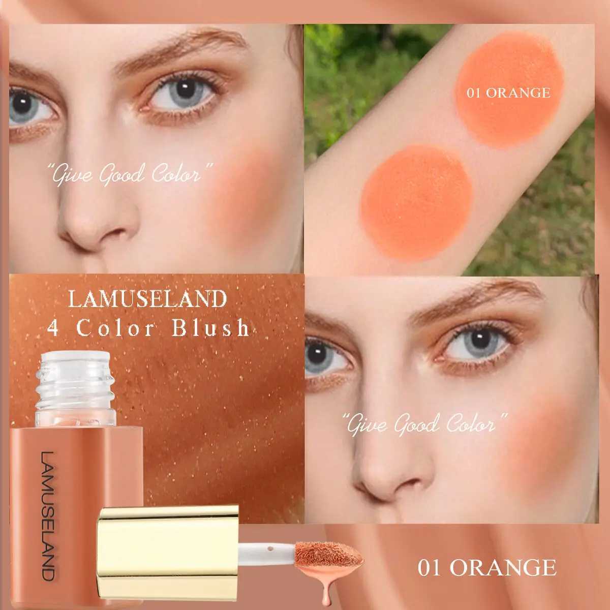 Multi-use Liquid B Moisturizing Cream Tint Rouge Shadow Lips Cheek Eyes Makeup Mini Matte Orange-red Contours Ber StickW250220