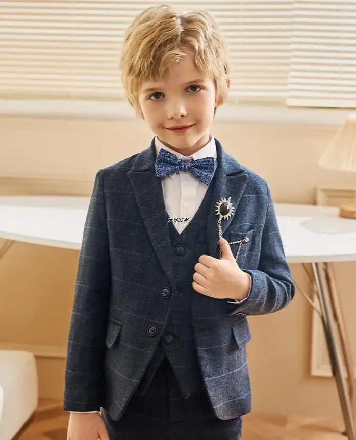 Flower Boys Wedding Suit Kids Formal Birthday Party Tuxedo Set Children Pograph Dress Child Performance Dance Show Costume 250219