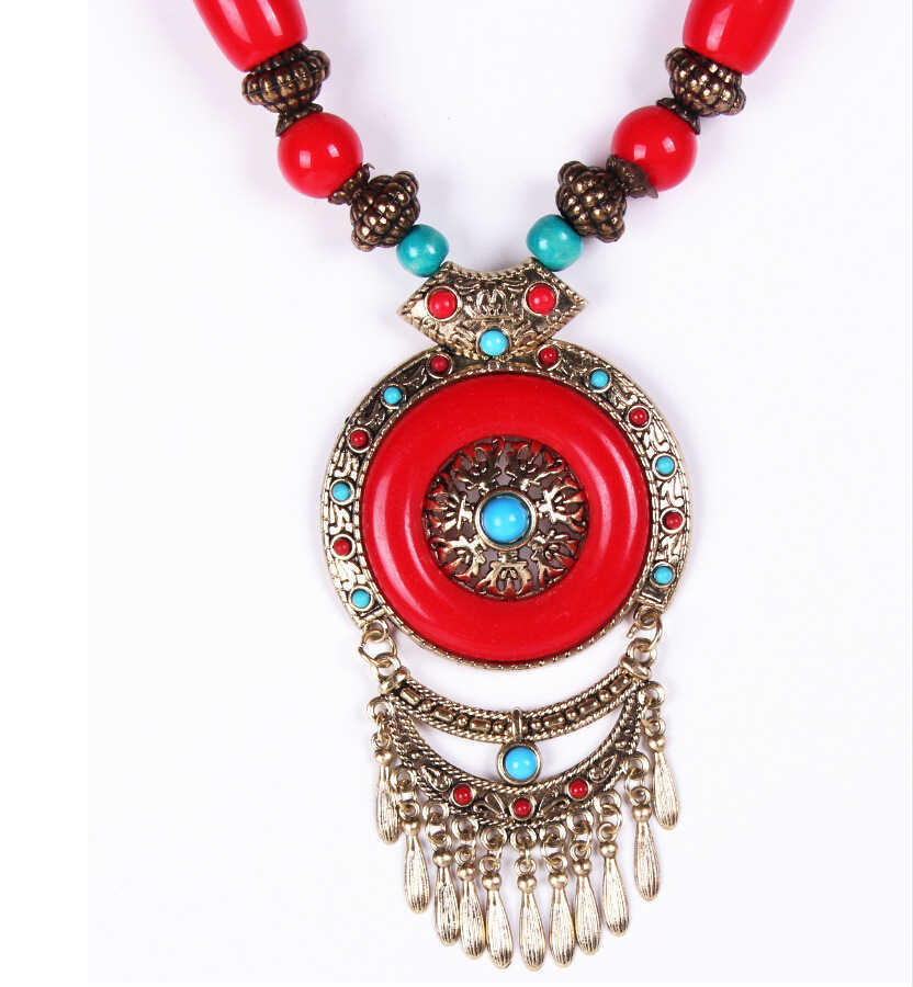 Pendant Necklaces Shop Bohemian Pendant Tibetan Ethnic Style Necklace Tassel Beach Sweater Chain H25219