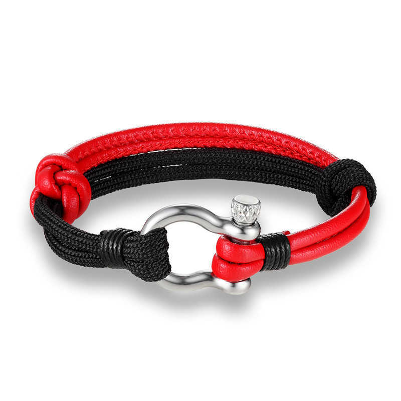 Charm Bracelets U-shaped buckle fashion simple nylon rope bracelet pure handmade student couple bracelet jewelry H25220