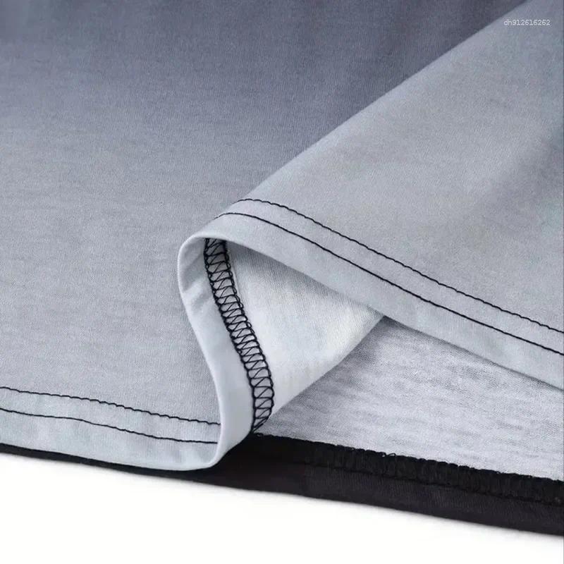 Men's T Shirts T-shirt Gradient Stripe Print Shirt For Men Badminton Table Tennis Training Clothing Tops Casual O-neck Sports T-Shirts