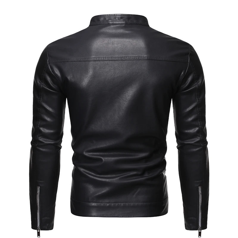 TRAF Coat Men Spring And Autumn Mens Leather Jacket Korean Version SlimFit Comfortable Plus Velvet Trend Clothes 250210