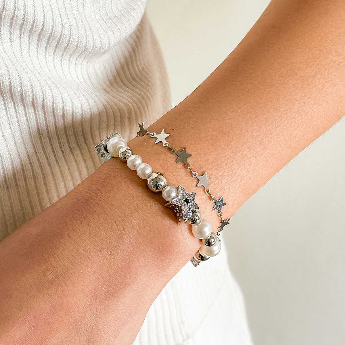 Charm Bracelets Star pendant tassel set bracelet simple and versatile magnetic heart-shaped StarBrelet bracelet H25220 2 G1CA