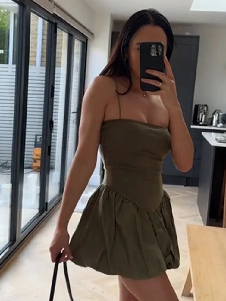 Fashion Slip Mini Tutu Dress Women Chic Patchwork Backless Ball Gown Short Dresses Female Summer Bodycon Evening Party Vestidos 250219
