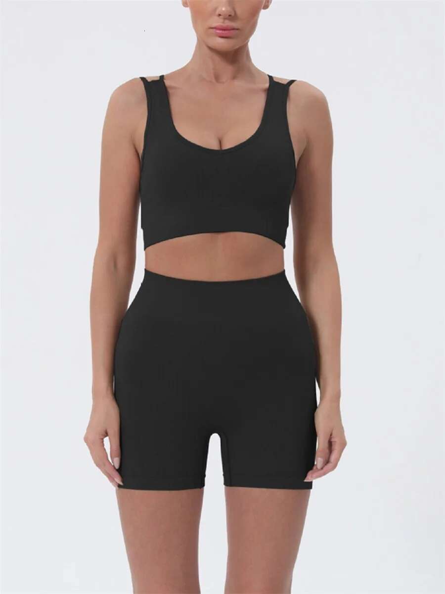 Women S Summer 2 Piece Outfits Sleeveless Crop Tops High Waisted Shorts Set Casual Activewear Beachwear
