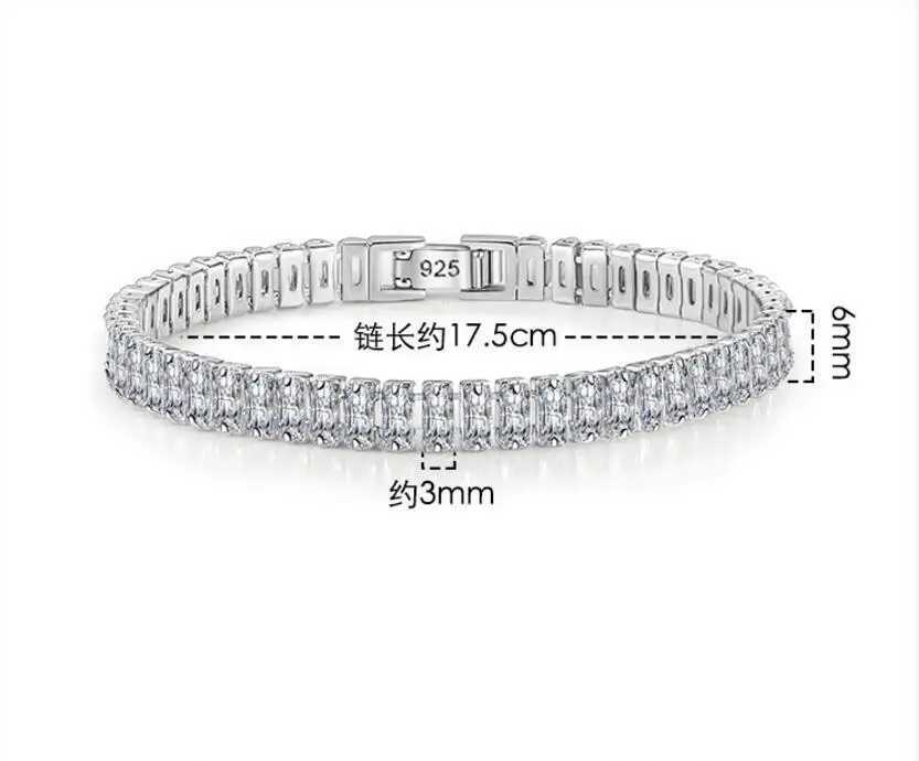 Solid 18K 14K Gold Moissanite Tennis Bracelet for Women D VVS1 Round 925 Sterling Silver Luxury Bracelet for EngagementXJ250219