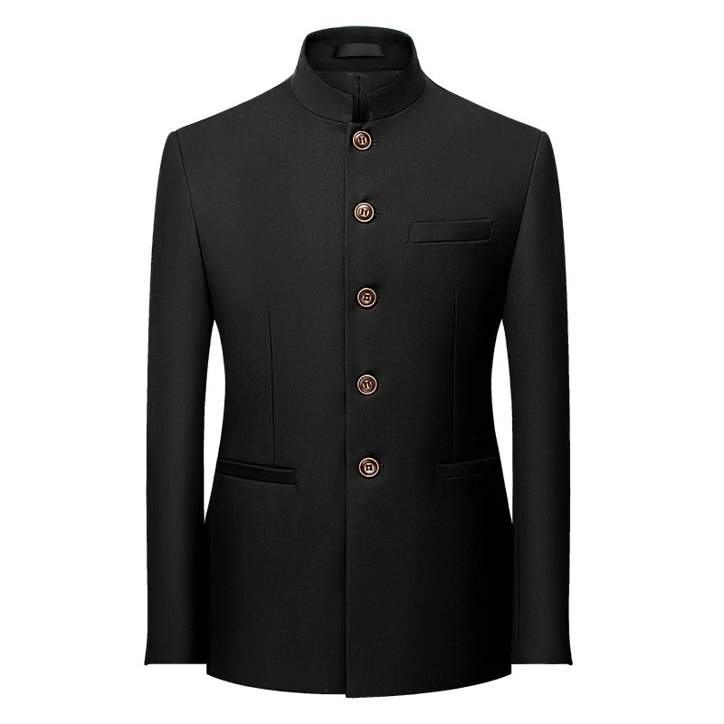 Mens Business Casual MAO Suit Fashion Handsome Solid Color Wedding Match Everything Blazer Pink Mens POLYESTER 250220
