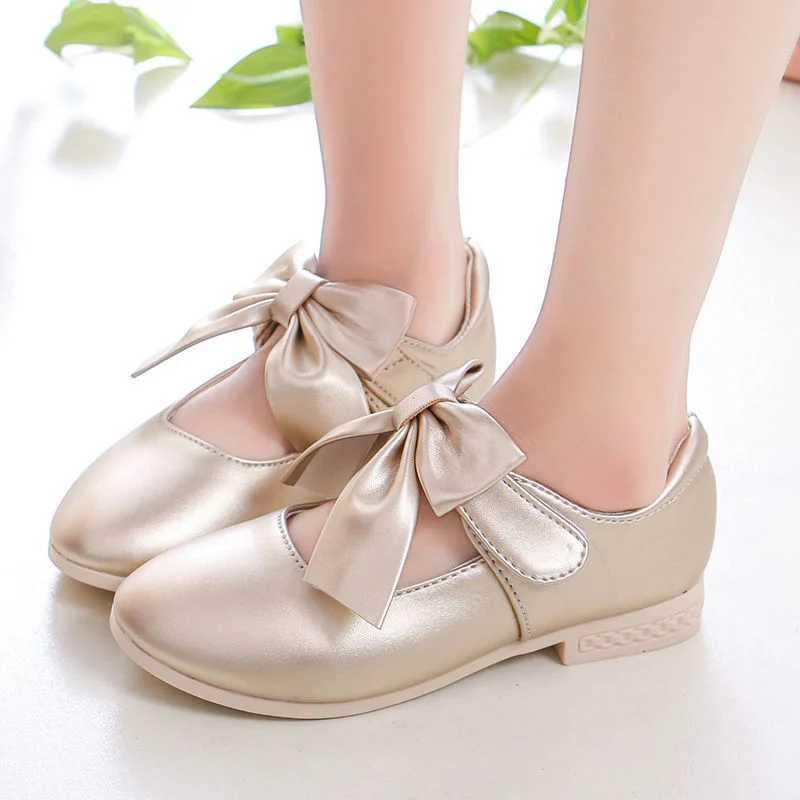Girls Children Kids Pink White Leather Shoes For Flower Girls Wedding Latin Princess Shoes New 2021 8 10 12 Years old X250220
