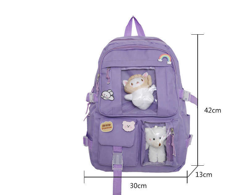 Backpack For Girls Korean Version Cute Campus Student Backpack Casual Large Capacity Computer Backpack Day Backpack Travel Bag 241225