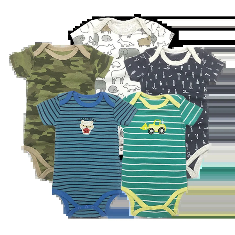 5piece/lot Baby Bodysuit born Babies Boys Girls Body Random 3 Pack 3 6 9 12 18 24 Months Infant Short Sleeve Clothing 250220
