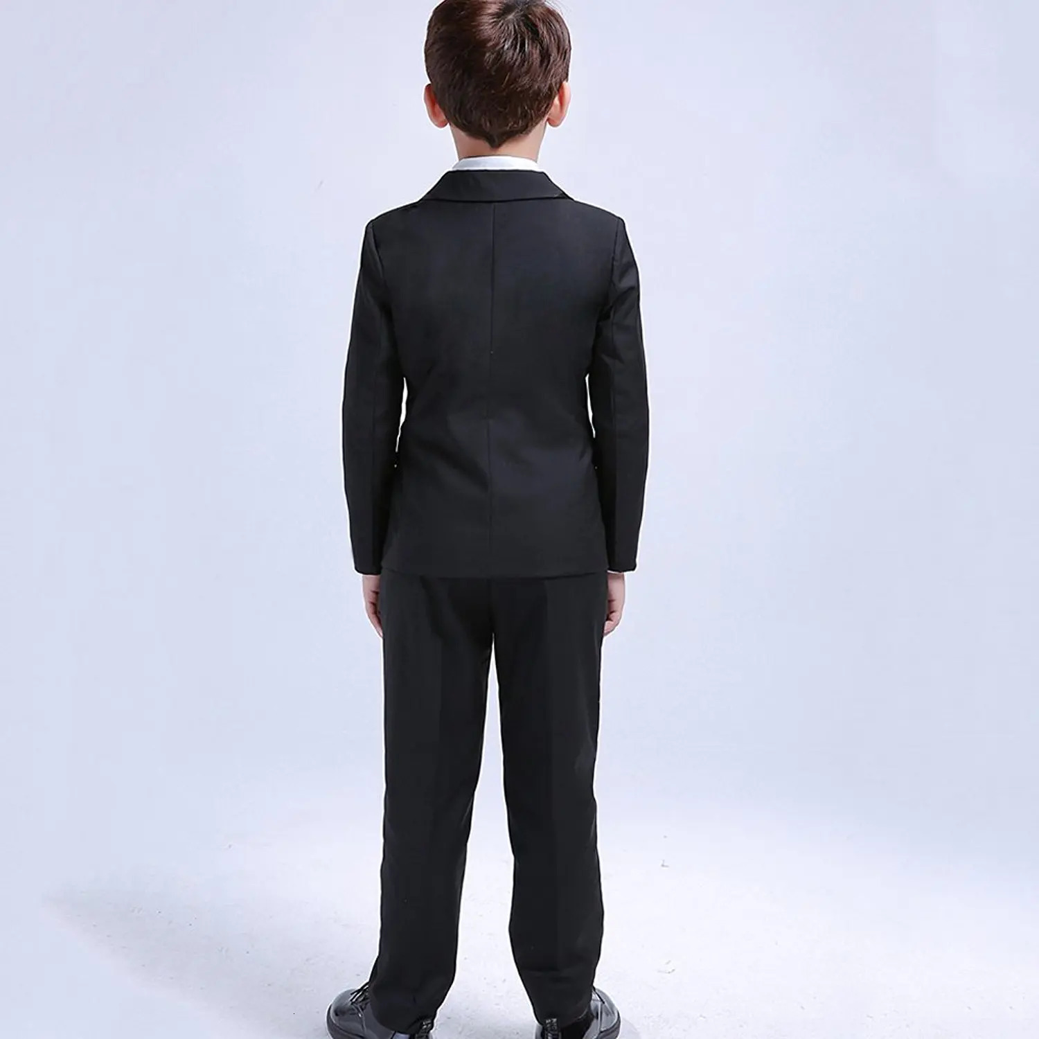 LOlanta 6Pcs Classic Boys Suits for Weddings Formal Blazer Kids Tuxedo Shirt Vest Party Ring bearer Suits Black 250219